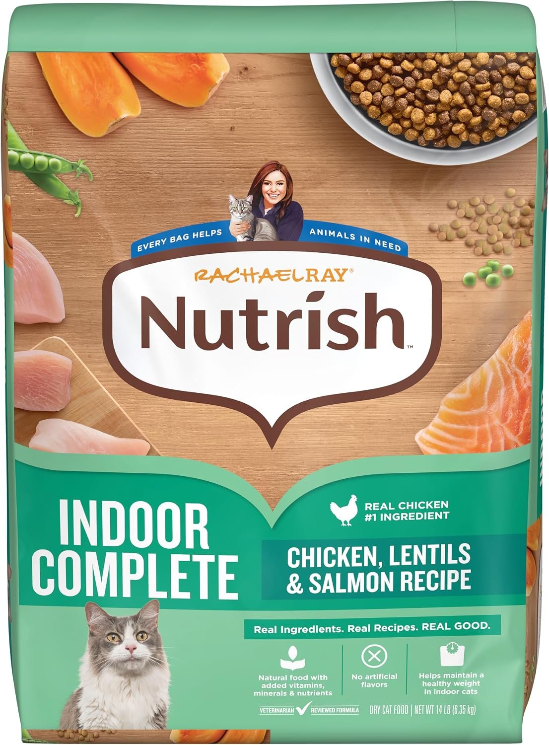 Nutrish Indoor Complete Dry Cat Food, 14 lb. Bag (Rachael Ray)