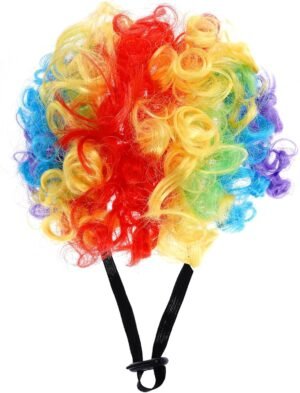 1pcs Funny Pets Wigs for Dog, Funny Rainbow Curly Dog Wig Adjustable Pet Wigs for Halloween Pet Cat Decoration Accessories for Halloween, Christmas, Parties Cosplay