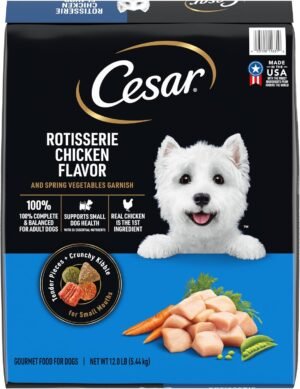 Cesar Small Breed Dry Dog Food, Chicken & Spring Vegetables Flavor, 12 lb