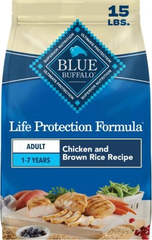 Blue Buffalo Life Protection Formula Chicken Adult Dry Dog Food, 15 lb | Real Chicken #1 Ingredient, Supports Immunity with Antioxidant-Rich LifeSource Bits, Promotes Healthy Muscle Development