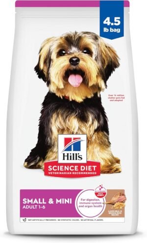 Hill's Science Diet Adult 1-6 Small & Mini Dry Dog Food | #1 Veterinarian Recommended, Lamb Meal & Brown Rice, 4.5 lb. Bag