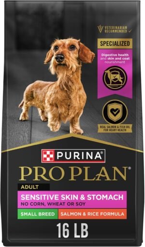Purina Pro Plan Sensitive Skin & Stomach Dry Dog Food, Small, 16 lb Bag